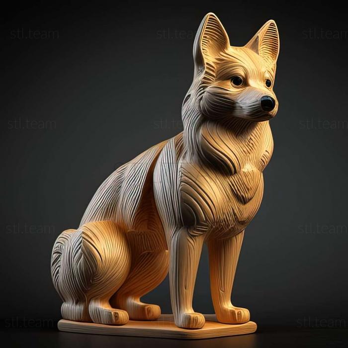 3D model Norwegian Buhund dog (STL)